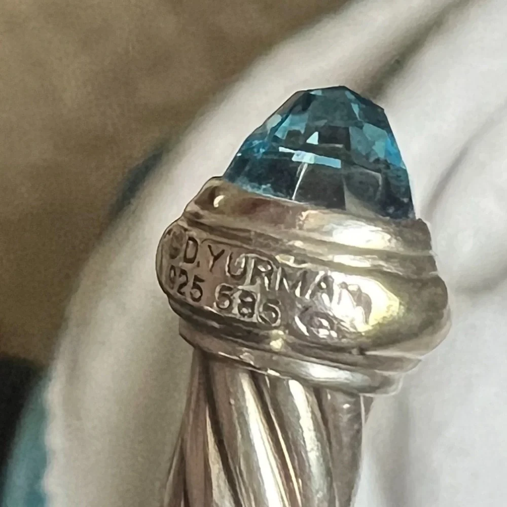David yurman bracelet “bangle” with blue topaz - Picture 3 of 4
